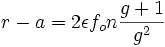 r-a = 2 \epsilon f_o n \frac{g+1}{gˆ2}